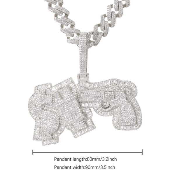 Pendentif Dollar et Pistolet pour Hommes - 2