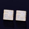 Gold Square Earrings - 4