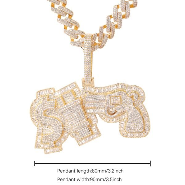 Pendentif Dollar et Pistolet pour Hommes - 5