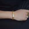Gold Box Clasp Franco Chain Bracelet - 6