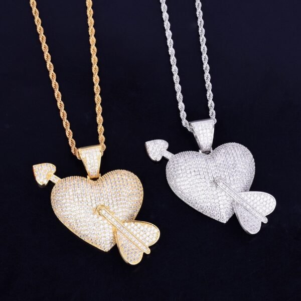 Collier Pendentif Cœur et Flèche Doré - 4