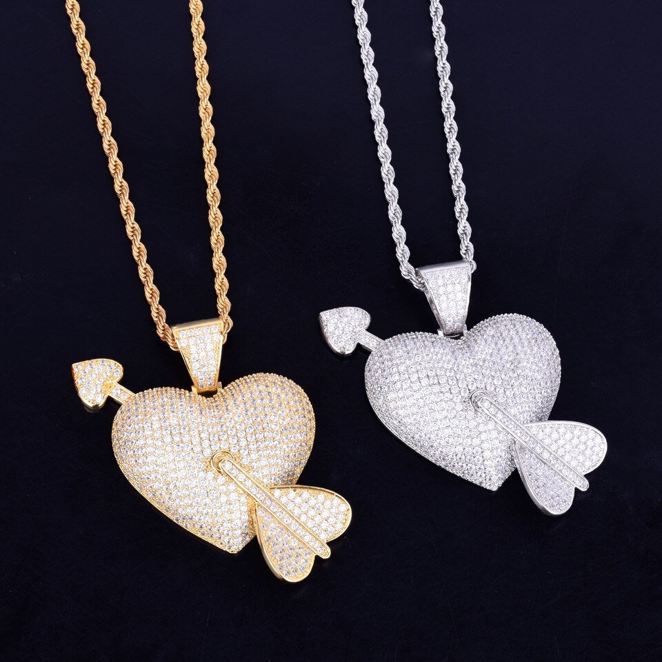 Gold Heart and Arrow Pendant Necklace - 4