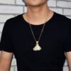 Collier Pendentif Sac d'Argent Doré - 8