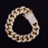 Bracelet Maille Cubaine Lettres Bombées Doré - 9