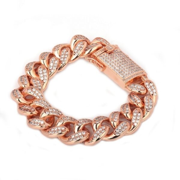 Bracelet Maille Cubaine Lettres Bombées Doré - 2