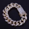 Bracelet Maille Cubaine Lettres Bombées Doré - 8