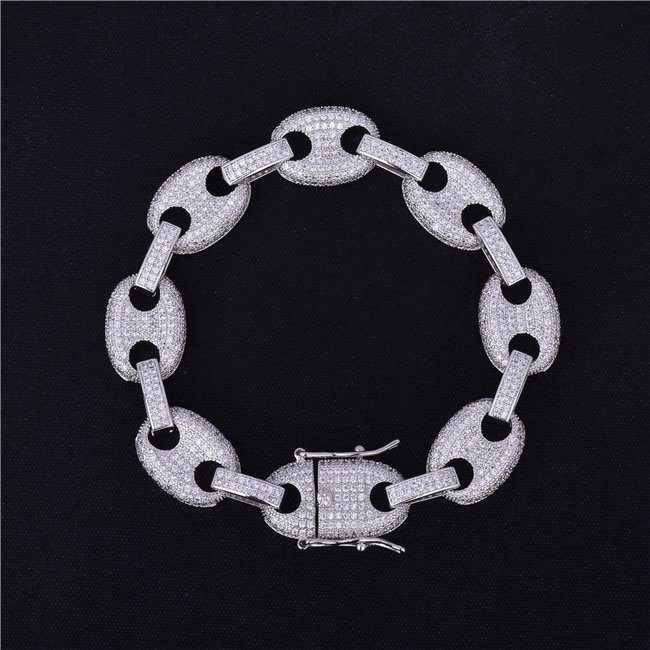 Bracelet Maille Cubaine Doré 12mm - 4