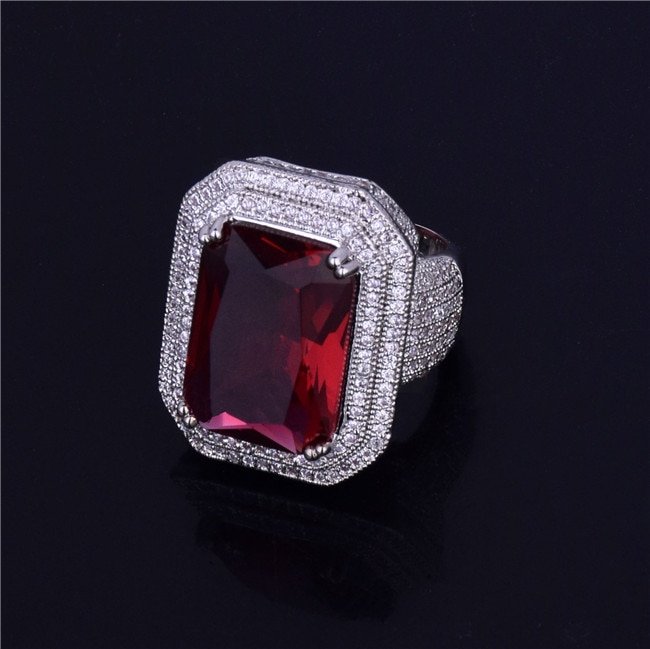 Gold Ring with Blue Stones - 6