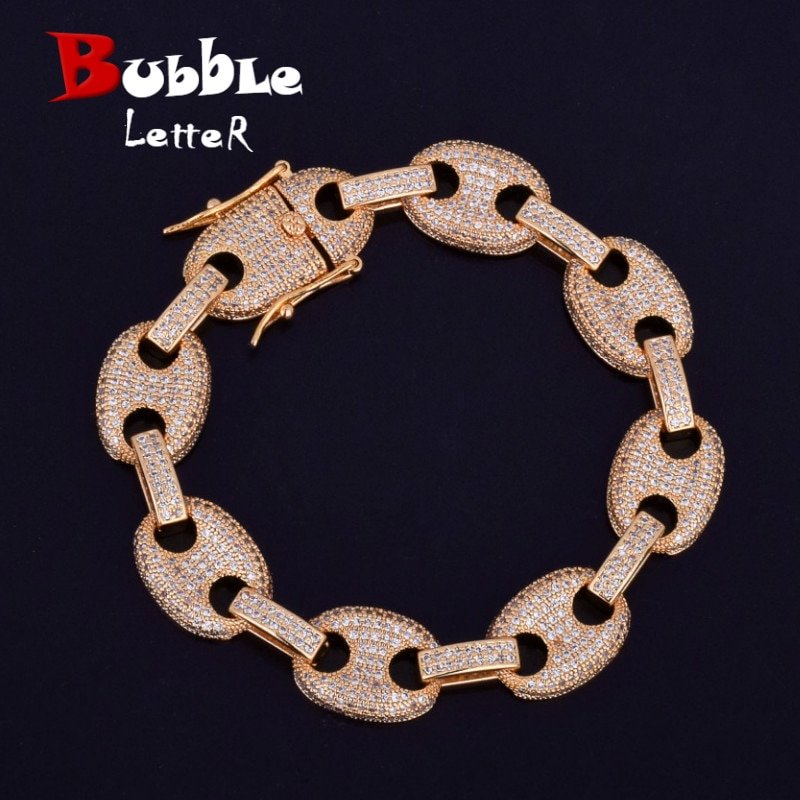 Bracelet Maille Cubaine Doré 12mm - 1