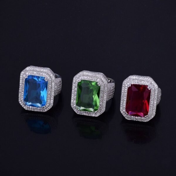Bague Dorée avec Pierres Bleues - 4