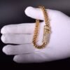 Gold Box Clasp Franco Chain Bracelet - 5