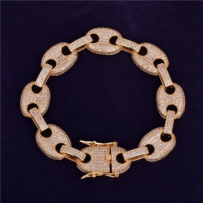 Bracelet Maille Cubaine Doré 12mm - 6