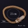 Gold Box Clasp Franco Chain Bracelet - 4