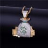 Collier Pendentif Sac d'Argent Doré - 1