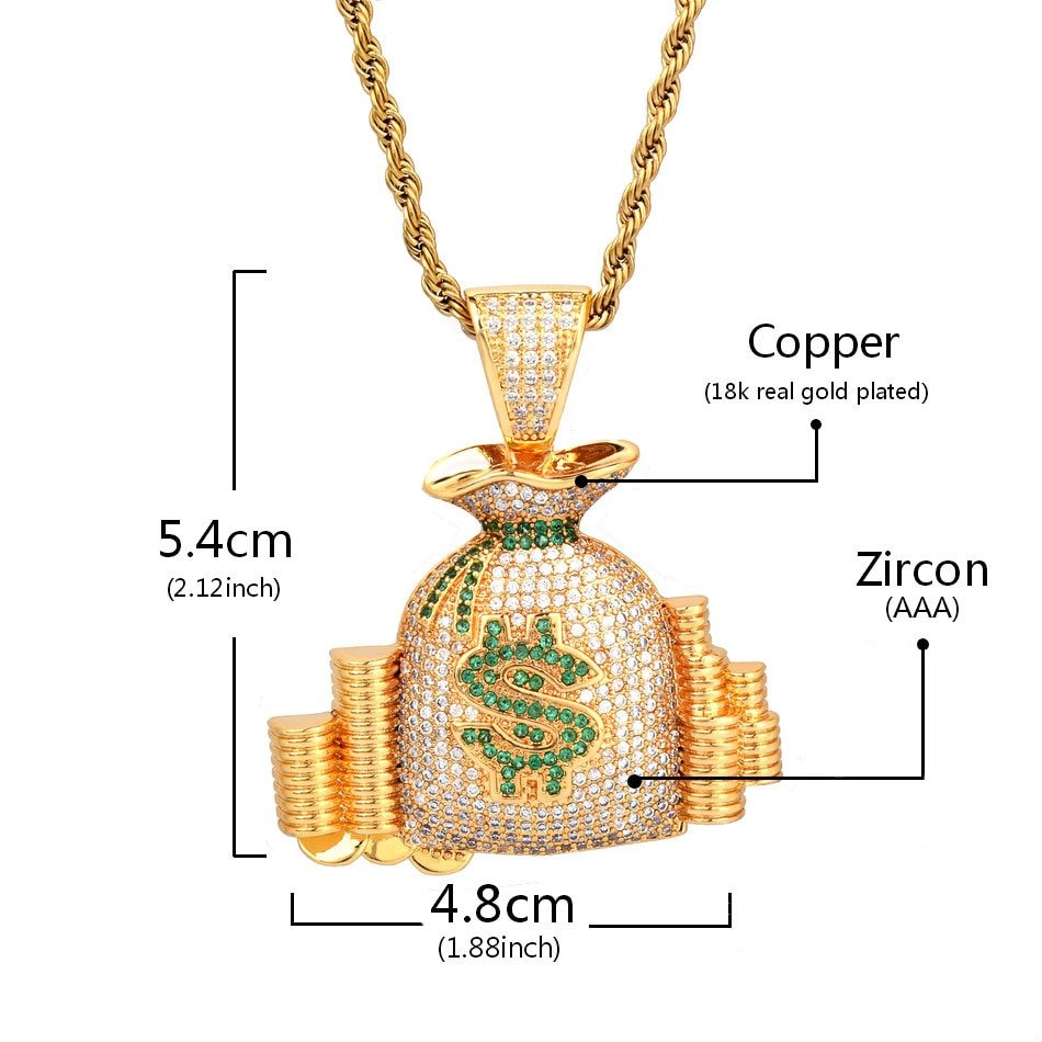 Gold Silver Bag Pendant Necklace - 4