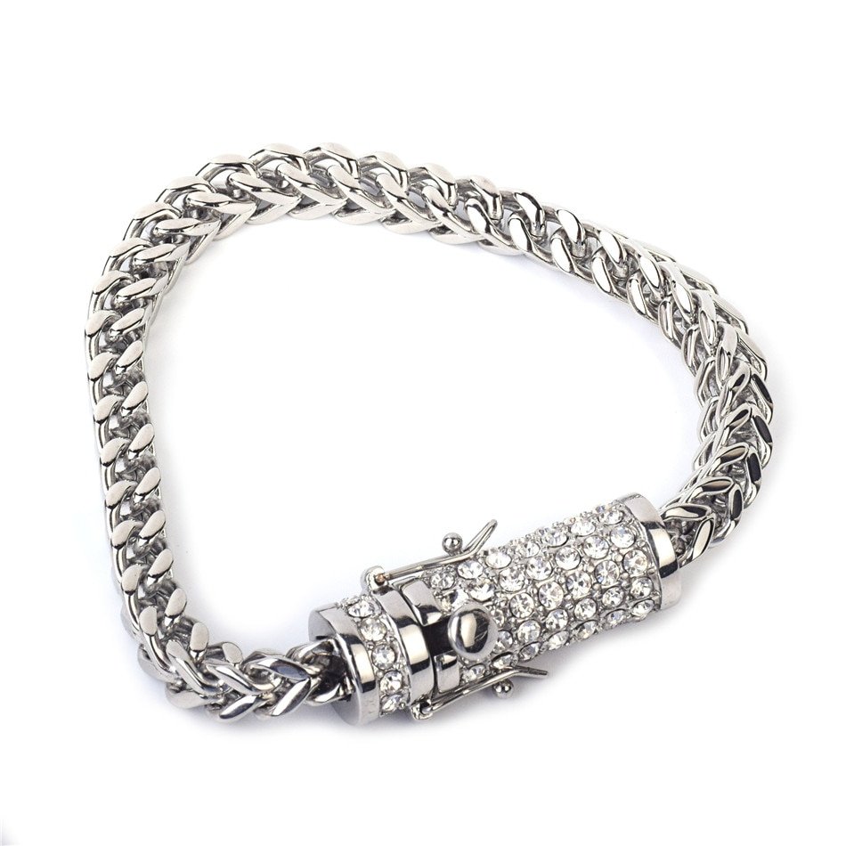 Bracelet Maille Franco avec Fermoir Boîte Doré - 3