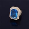 Bague Dorée avec Pierres Bleues - 10