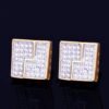 Gold Square Earrings - 7