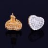 White Zircon Heart Earrings - 2