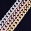 Bracelet Miami Cubaine Doré 22mm Zircon Baguette
