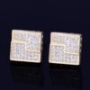Gold Square Earrings - 8