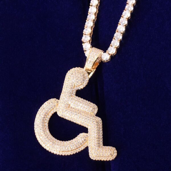 Pendentif Fauteuil Roulant Doré - 3