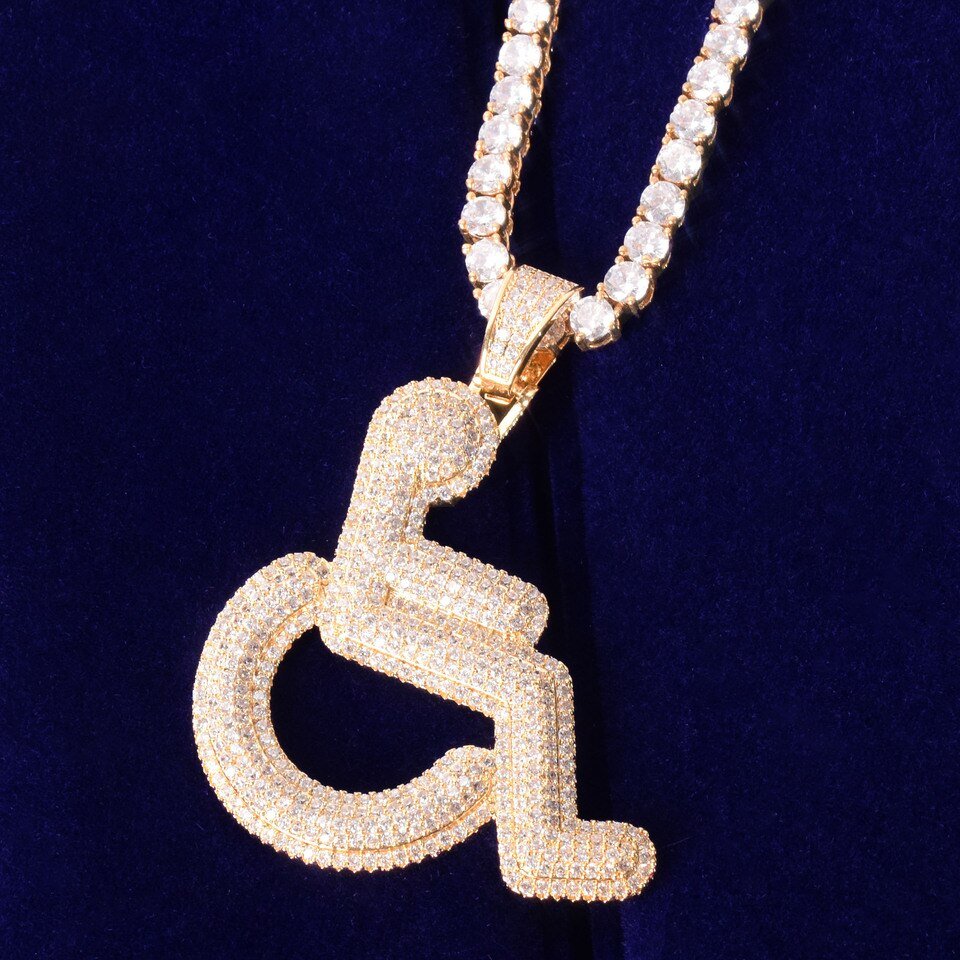 Gold Wheelchair Pendant - 3