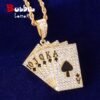 Collier avec pendentif carte de poker pour hommes orné de zircon cubique - 1