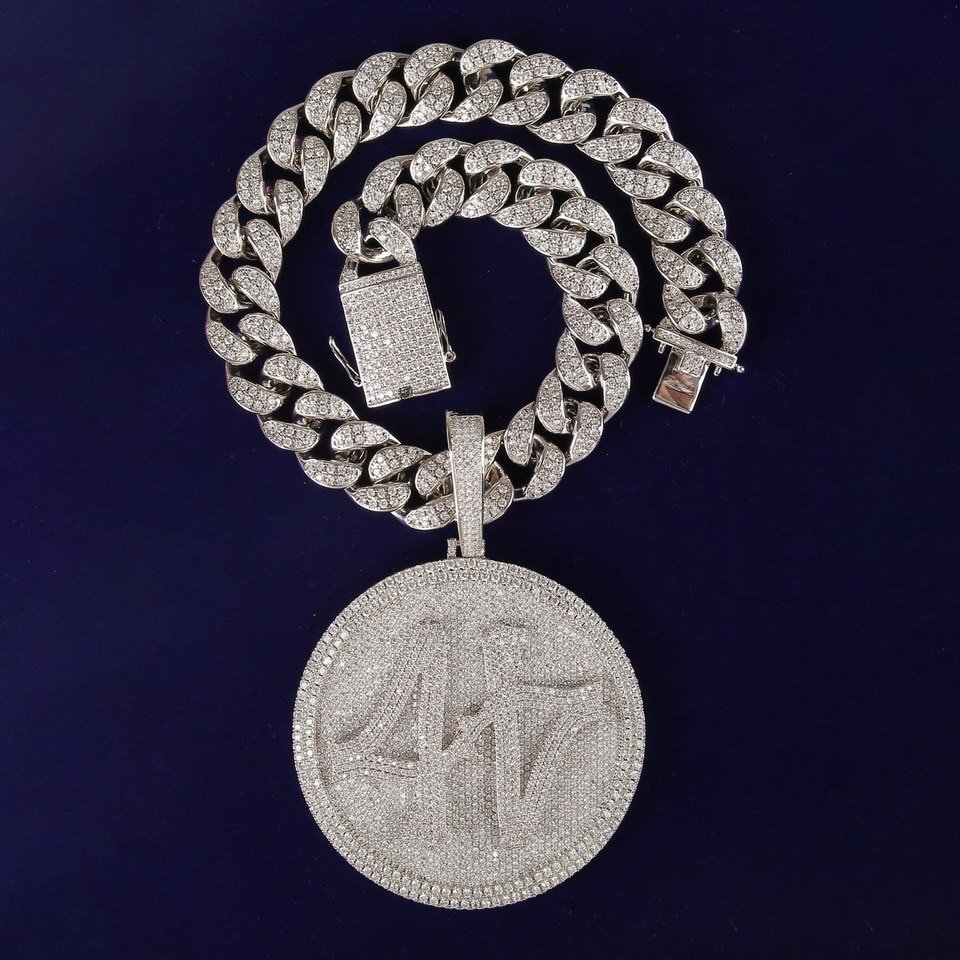 Personalized Gold Letter Circle Pendant Necklace - 5