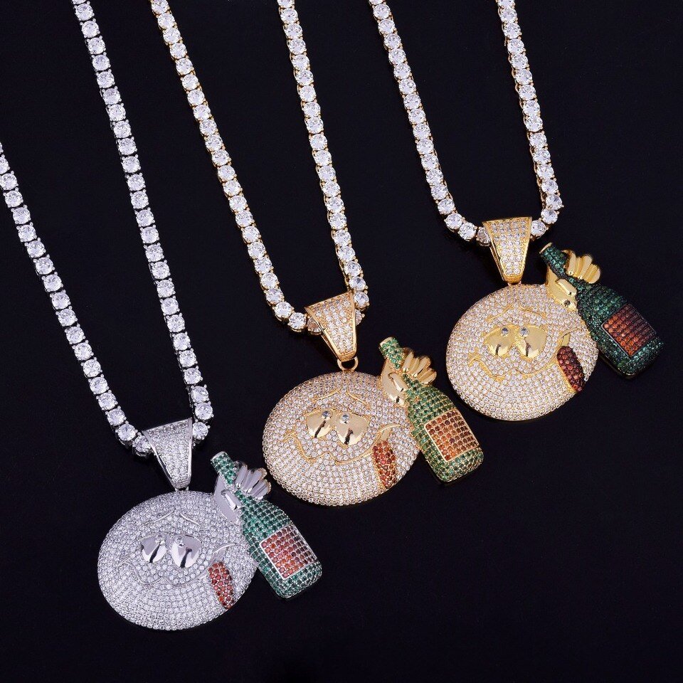 Gold Wine Bottle Pendant - 5