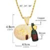 Pendentif Bouteille de Vin Doré - 4