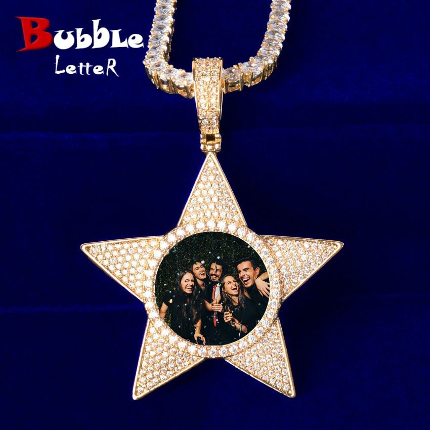 Personalized Gold Photo Pendant Necklace - 1