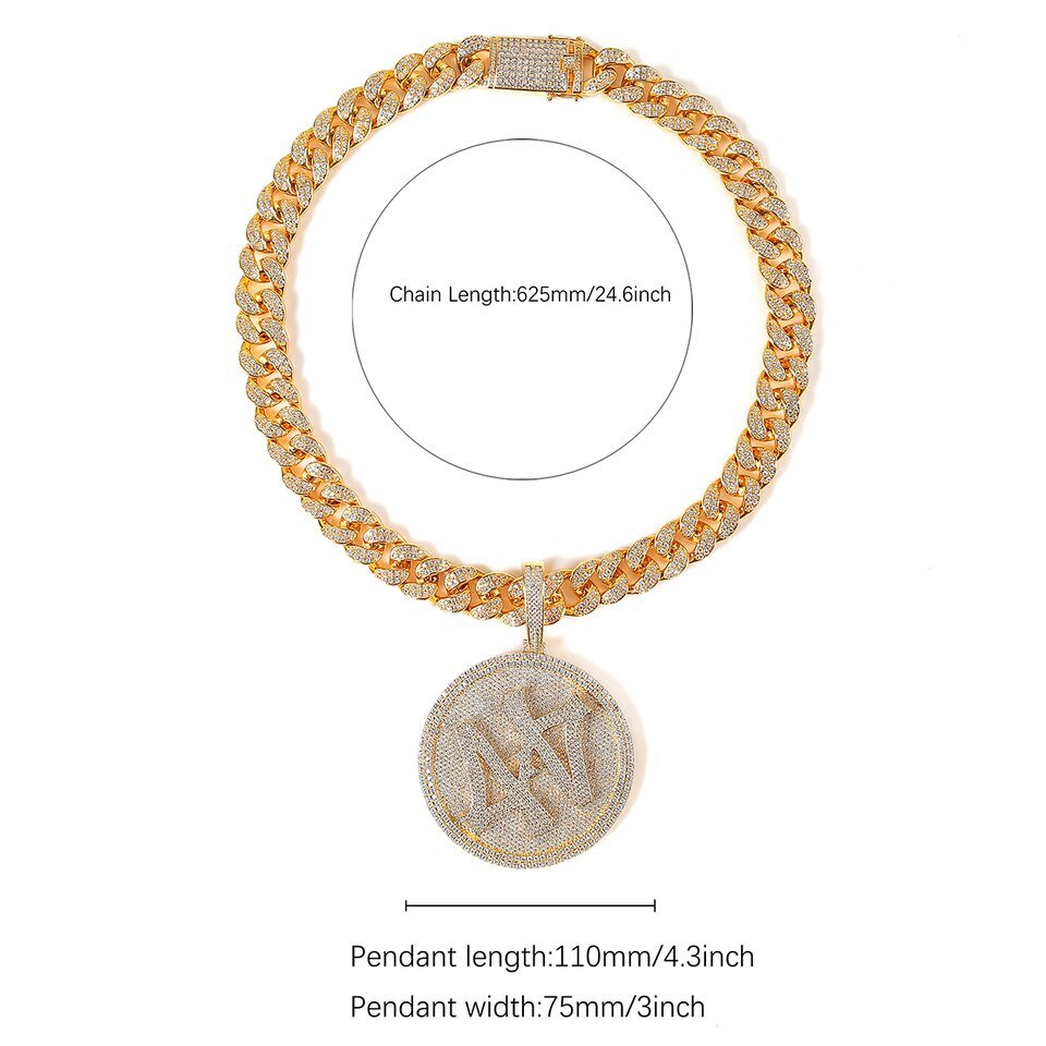 Personalized Gold Letter Circle Pendant Necklace - 4