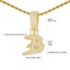Pendentif lettre initiale pour hommes doré - 4