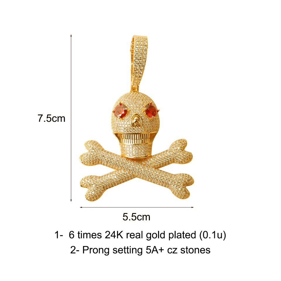 Animated Skull Pendant Necklace - 6