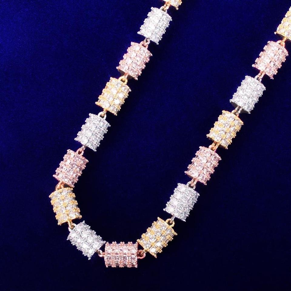 Zircon Cylinder Choker Necklace - 4