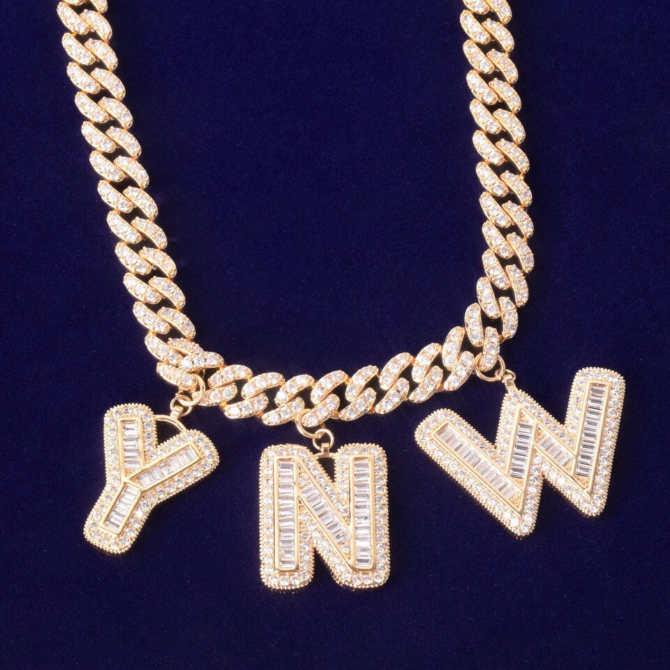 Pendentif Lettres Baguette Personnalisées