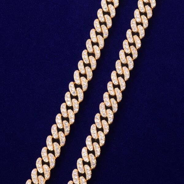Bracelet cubain doré 10mm avec zircon - 2