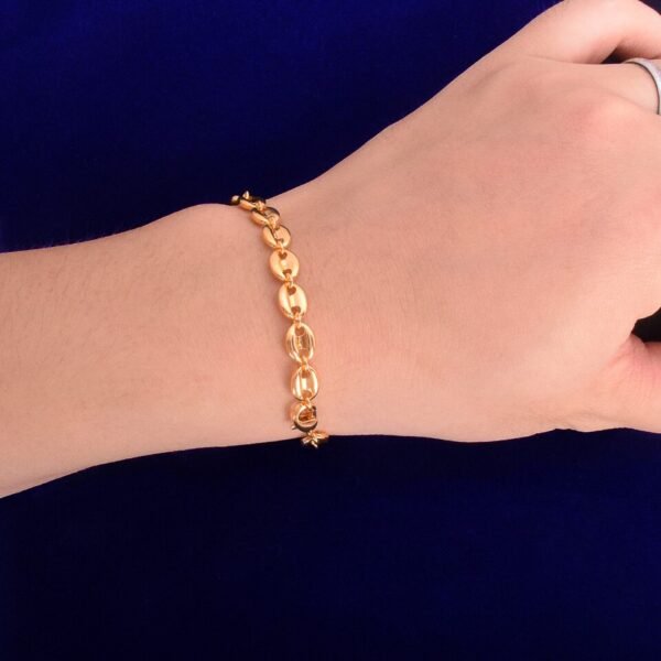 Bracelet maillon 7mm pour hommes en doré brillant - 5