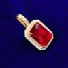 Pendentif lettre bulle en gemme rouge - 2