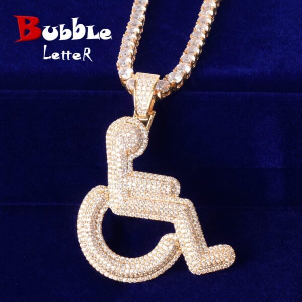 Pendentif Fauteuil Roulant Doré - 1