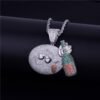 Pendentif Bouteille de Vin Doré - 7