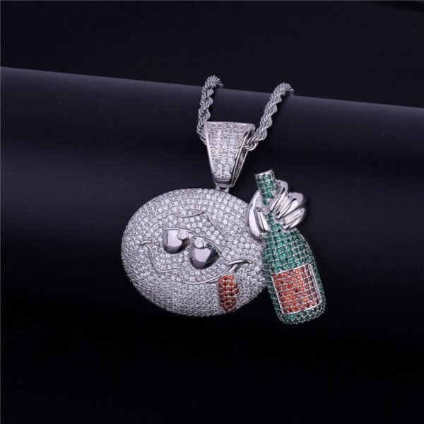 Pendentif Bouteille de Vin Doré - 7