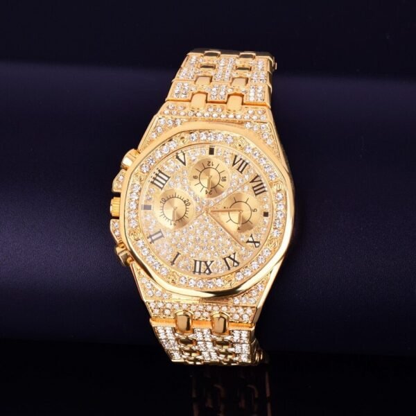 Montre Dorée Sertie de Strass - 7