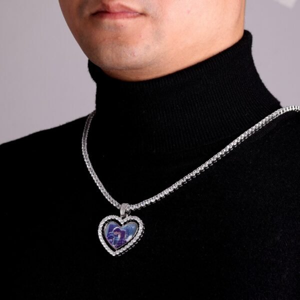 Pendentif Cœur Photo Rotatif - 5
