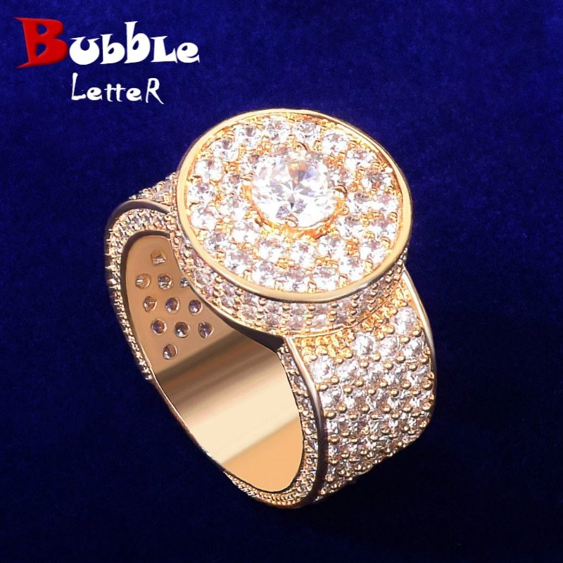 Gold Dome Initial Wedding Ring - 1
