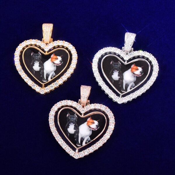 Pendentif Cœur Photo Rotatif - 4