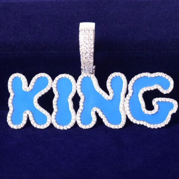Collier pendentif à lettres bleues personnalisées - 5