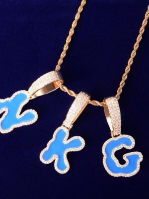 Blue Oil  Pendant Necklace