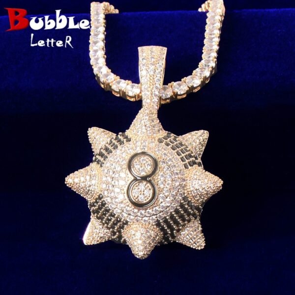 Pendentif boule à pointes pour hommes avec zircon cubique - 1